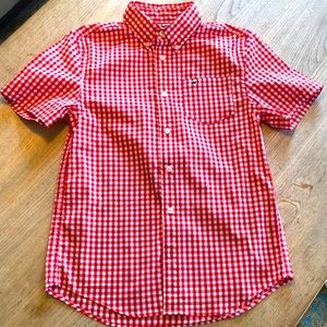 Crown & Ivy Red Gingham short sleeve button down
